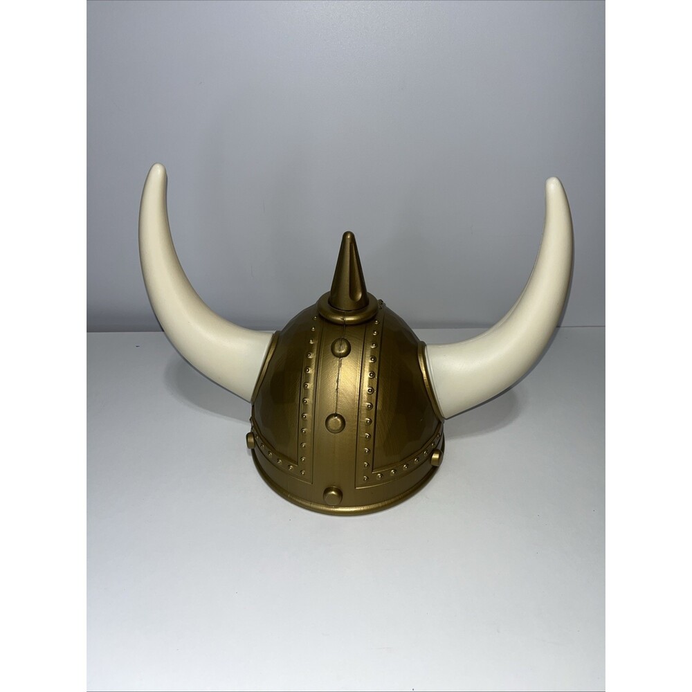 Adult Gold Medieval Viking Helmet with Light Up Horns Barbarian Costume Prop
